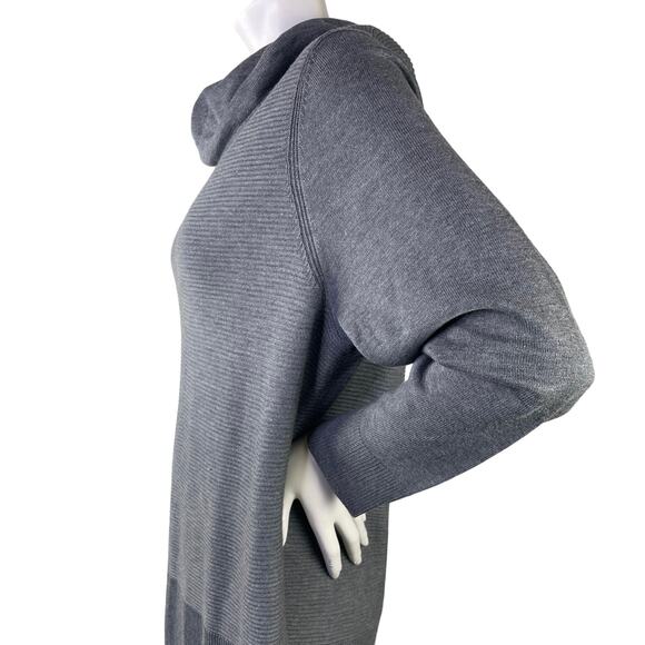 Adrienne Vittadini Steel Heather Gray Cowl Neck Tunic LS Sweater Oversized XXL - Picture 4 of 16